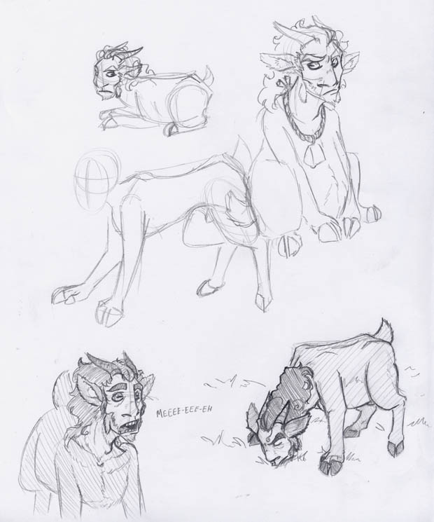 Goat Raven Sketches by Bilious