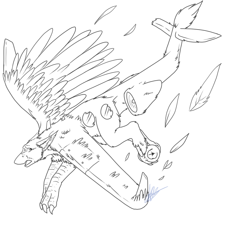 Commission - Just a plane gryphon by Demyxia