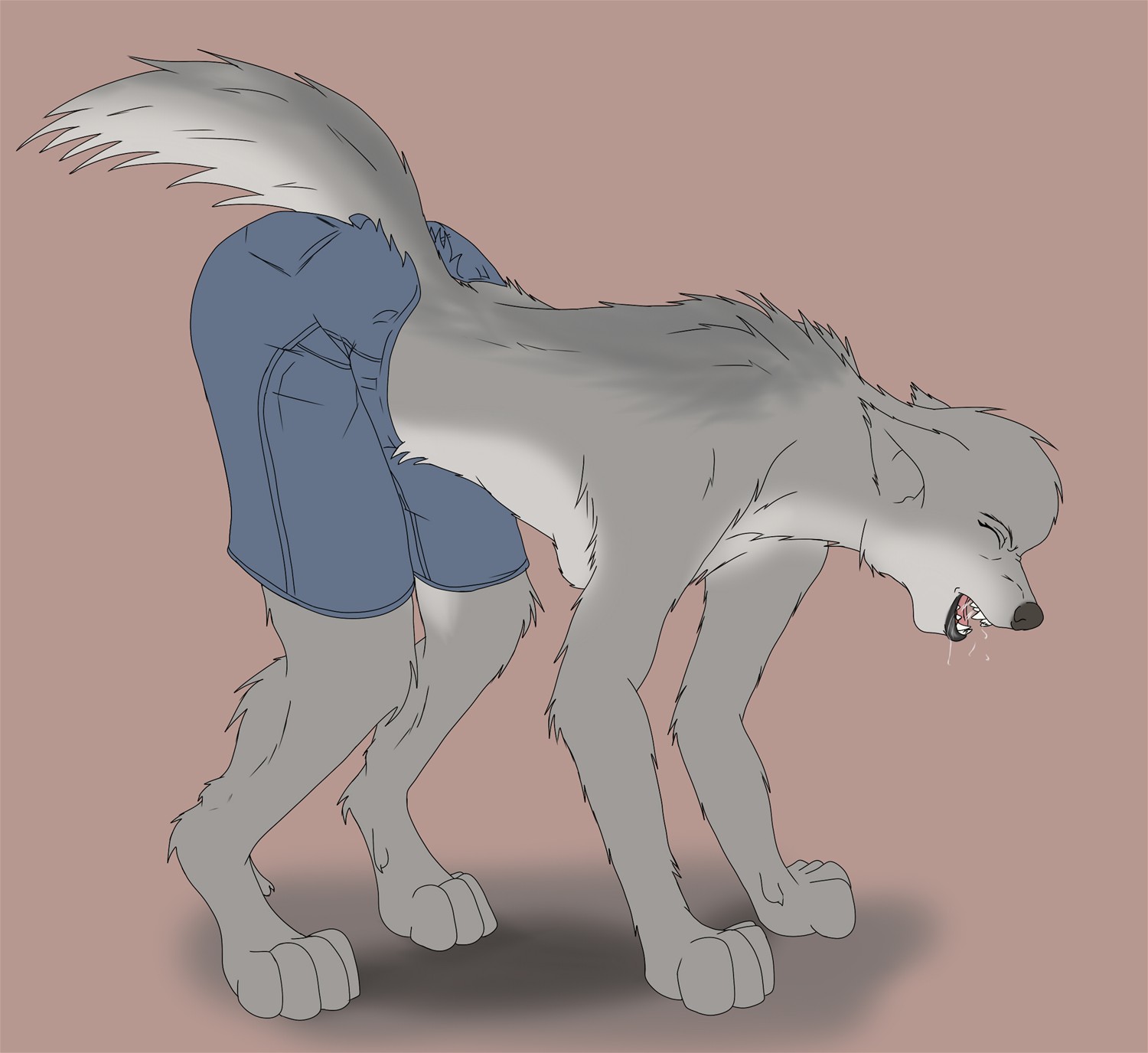 Feral Werewolf TF by Dog_Girl_Kari
