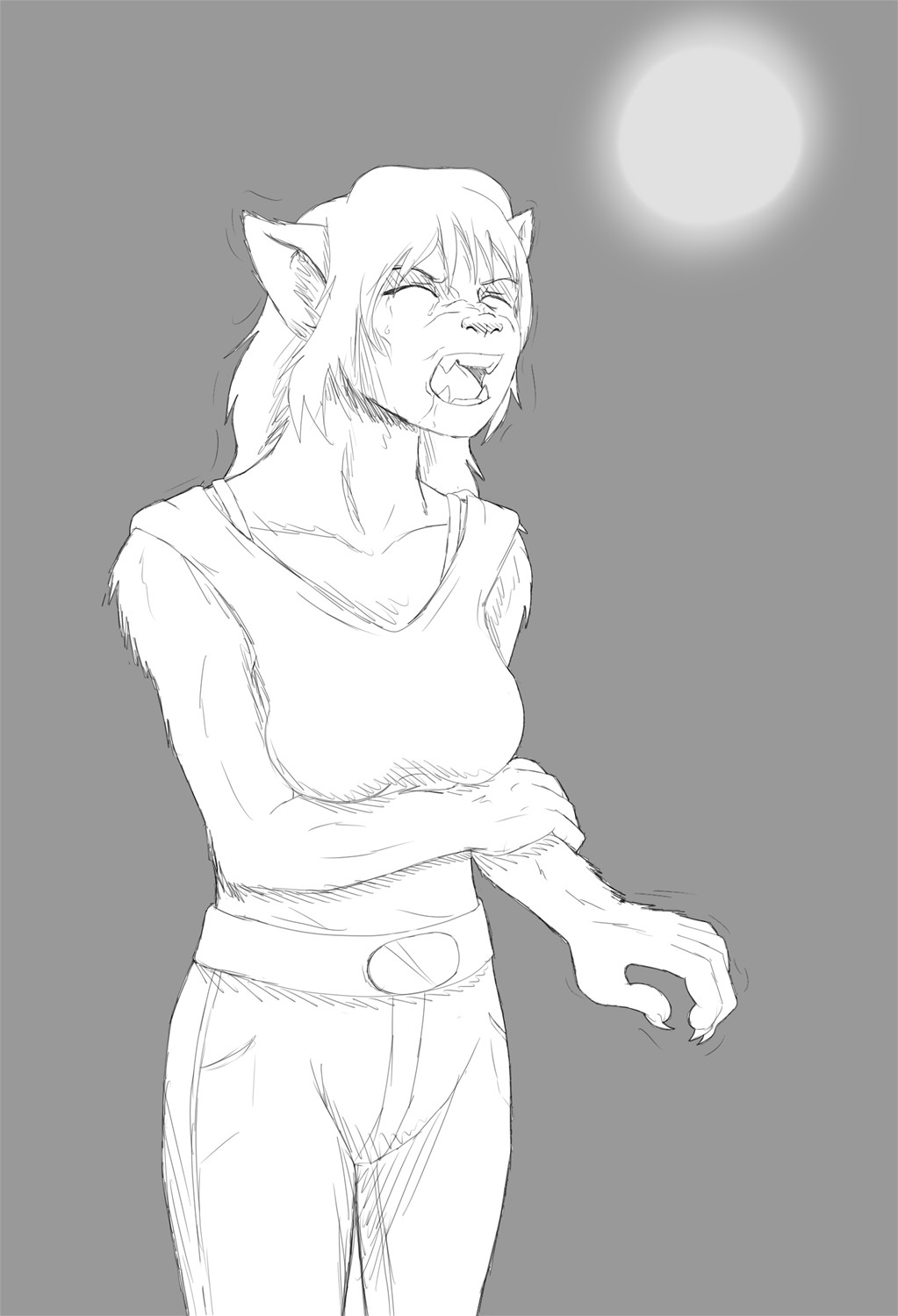 Girl Werewolf TF by Dog_Girl_Kari