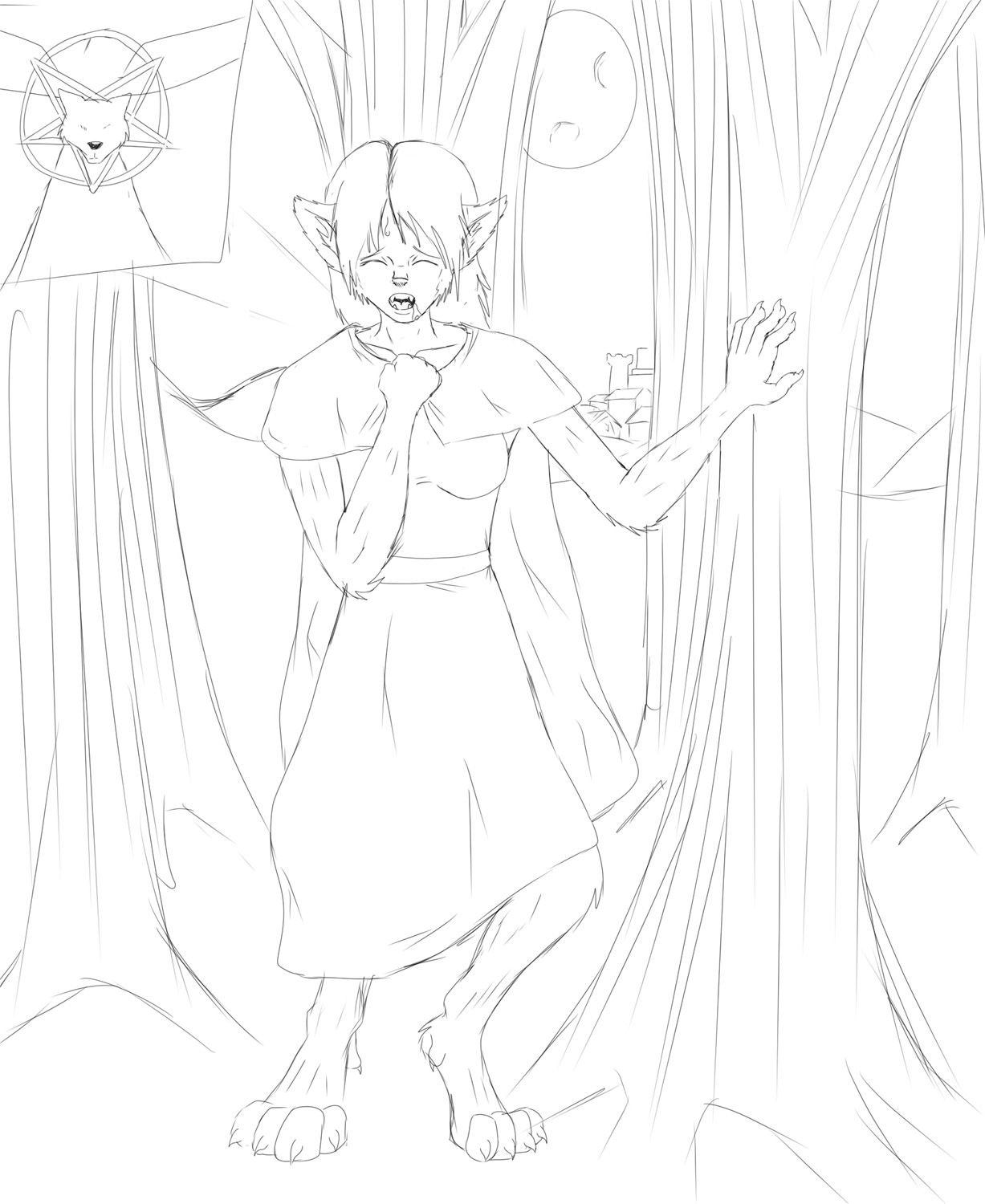 Girl Werewolf TF by Dog_Girl_Kari