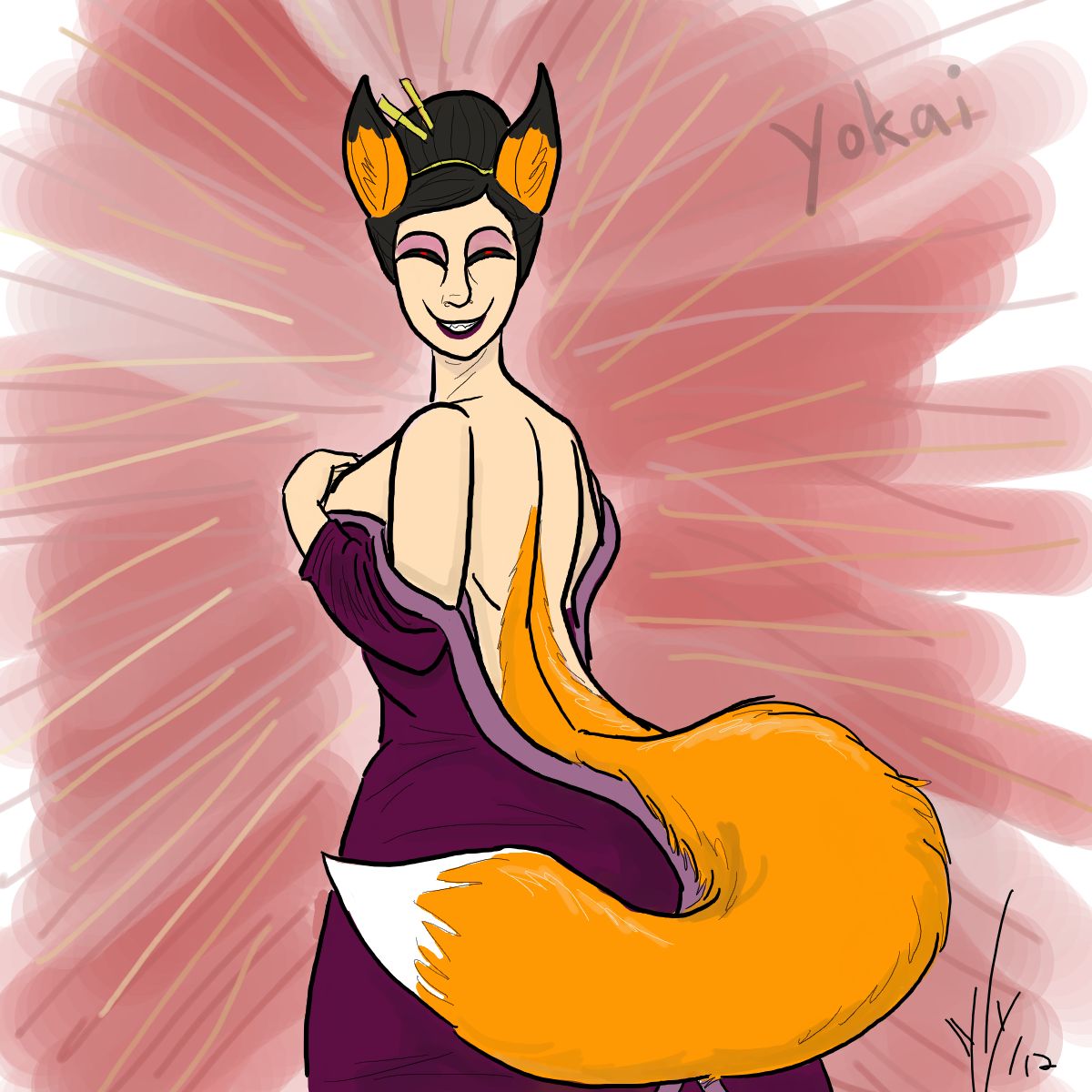 Yokai kitsune attack by Dragon-Storm
