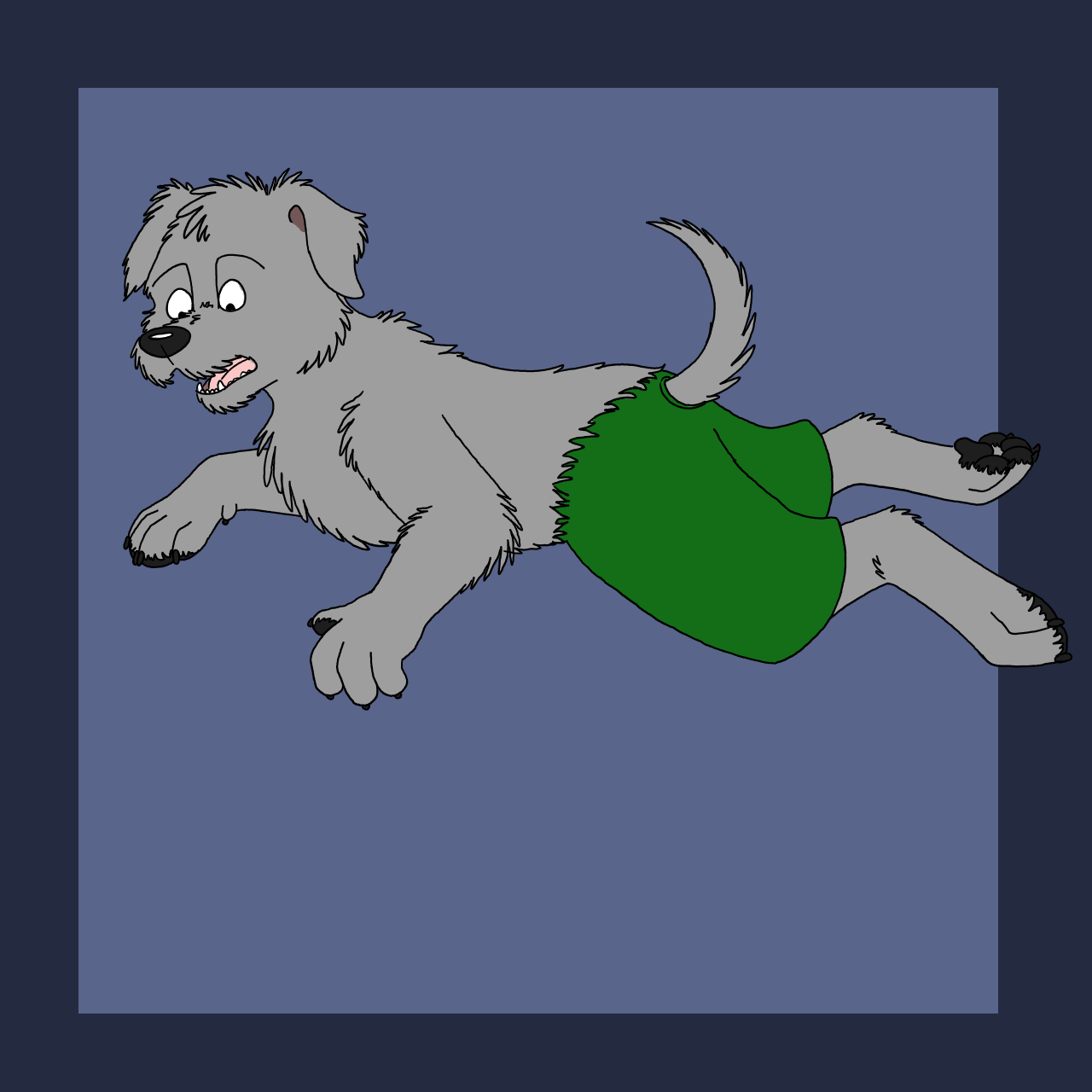 Irish wolfhound anthro to feral by Edthebordercollie