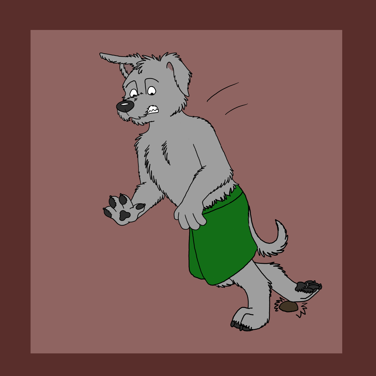 Irish wolfhound anthro to feral by Edthebordercollie