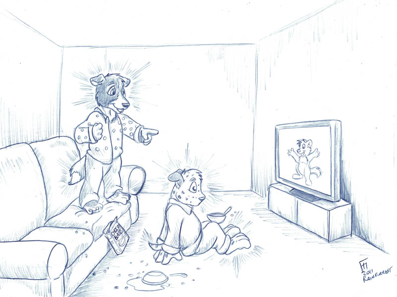 Saturday Morning Cartoons And Canids by Flinters