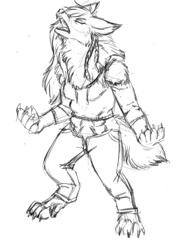 Commission-Howling She-wolf by Fringedog