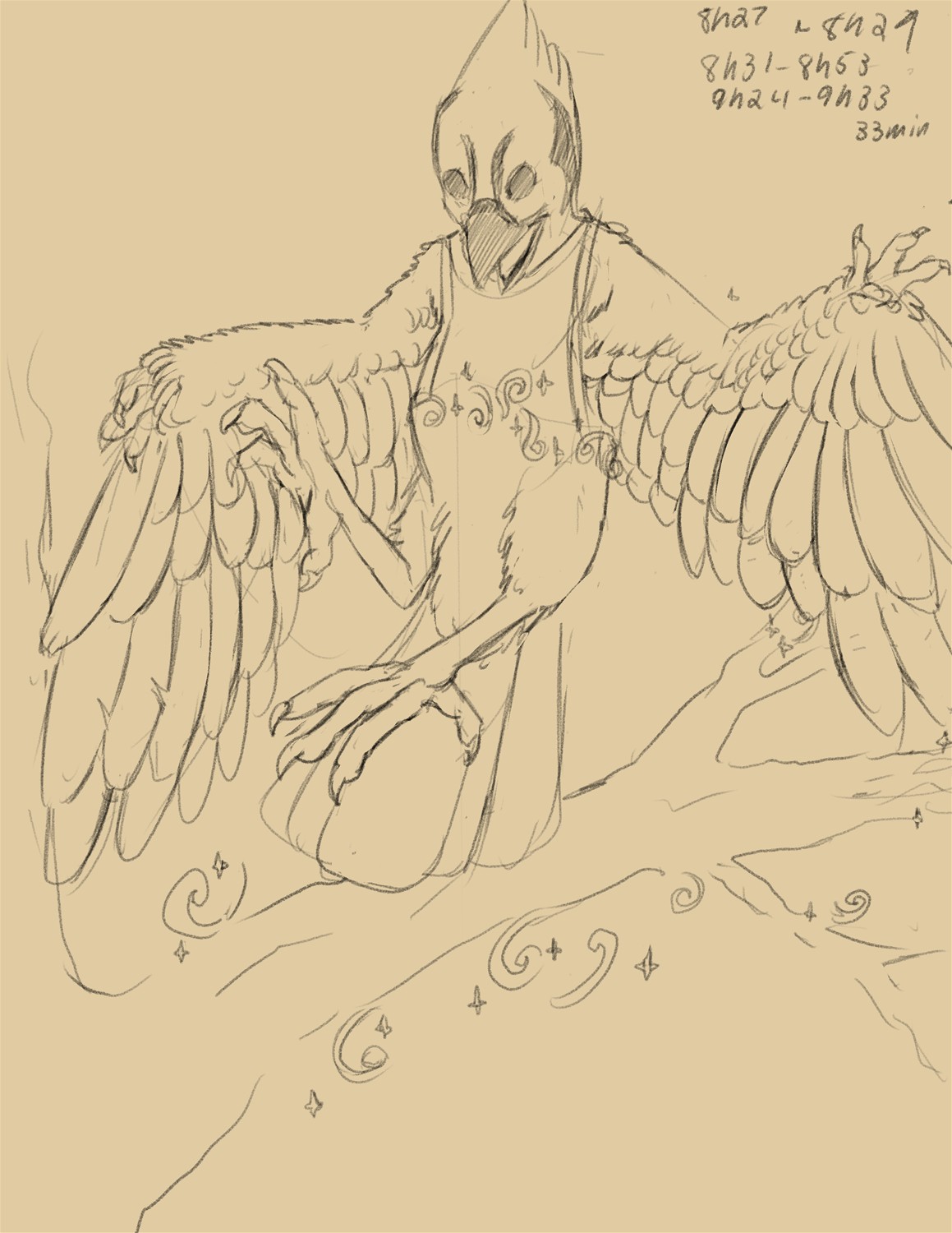 Commission: Feral to Anthro bluejay by Fringedog