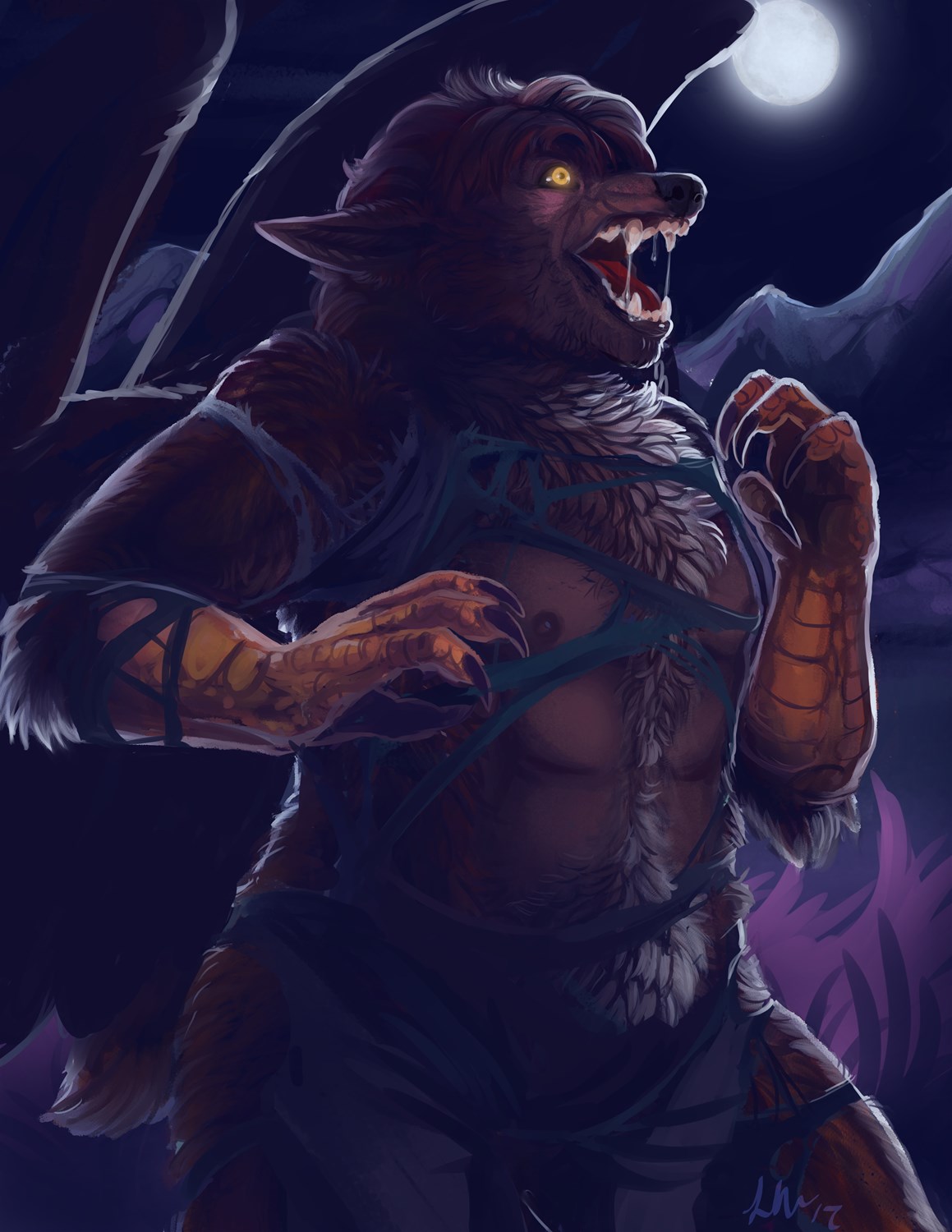 [Commission]-Pheagle werewolf by Fringedog