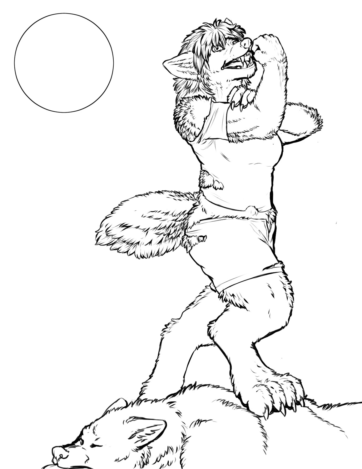 [Practice]-Triumphant Shewolf by Fringedog