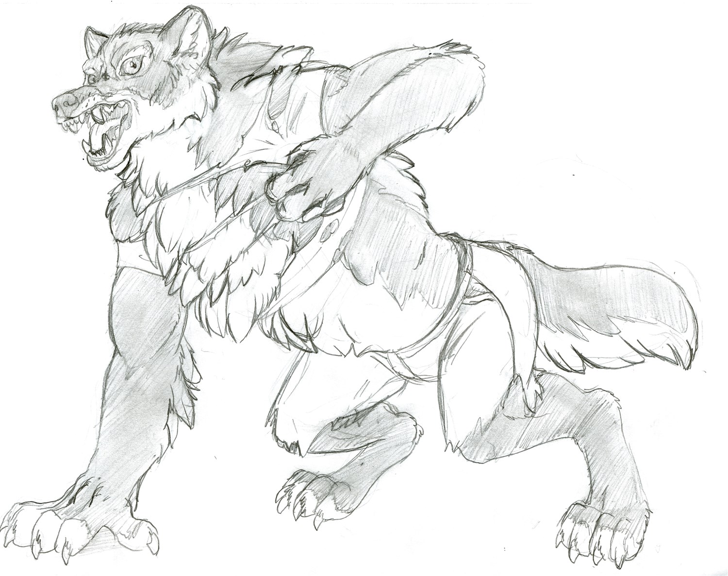 [Commission]-Silverback werewolf by Fringedog