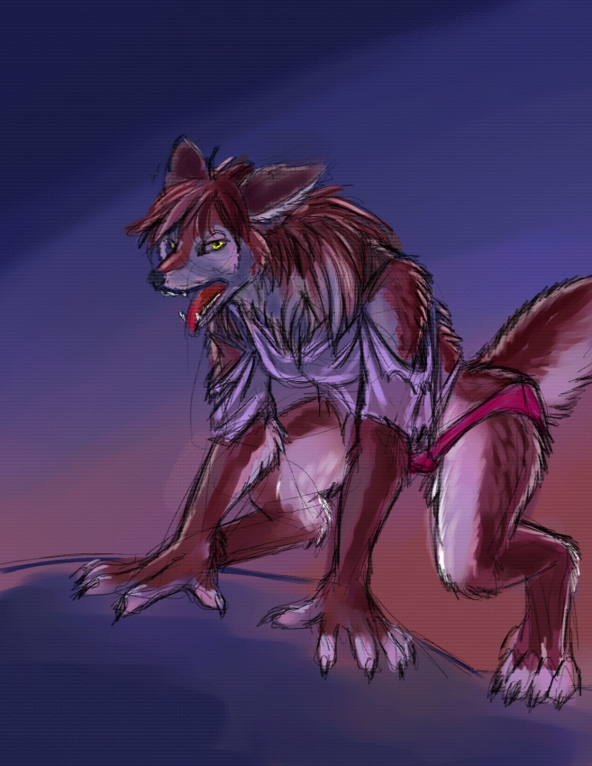Werewolf-Color Sketch by Fringedog