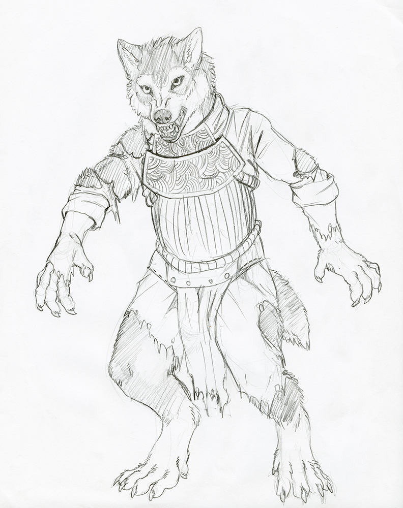 Werewolf guard by Fringedog