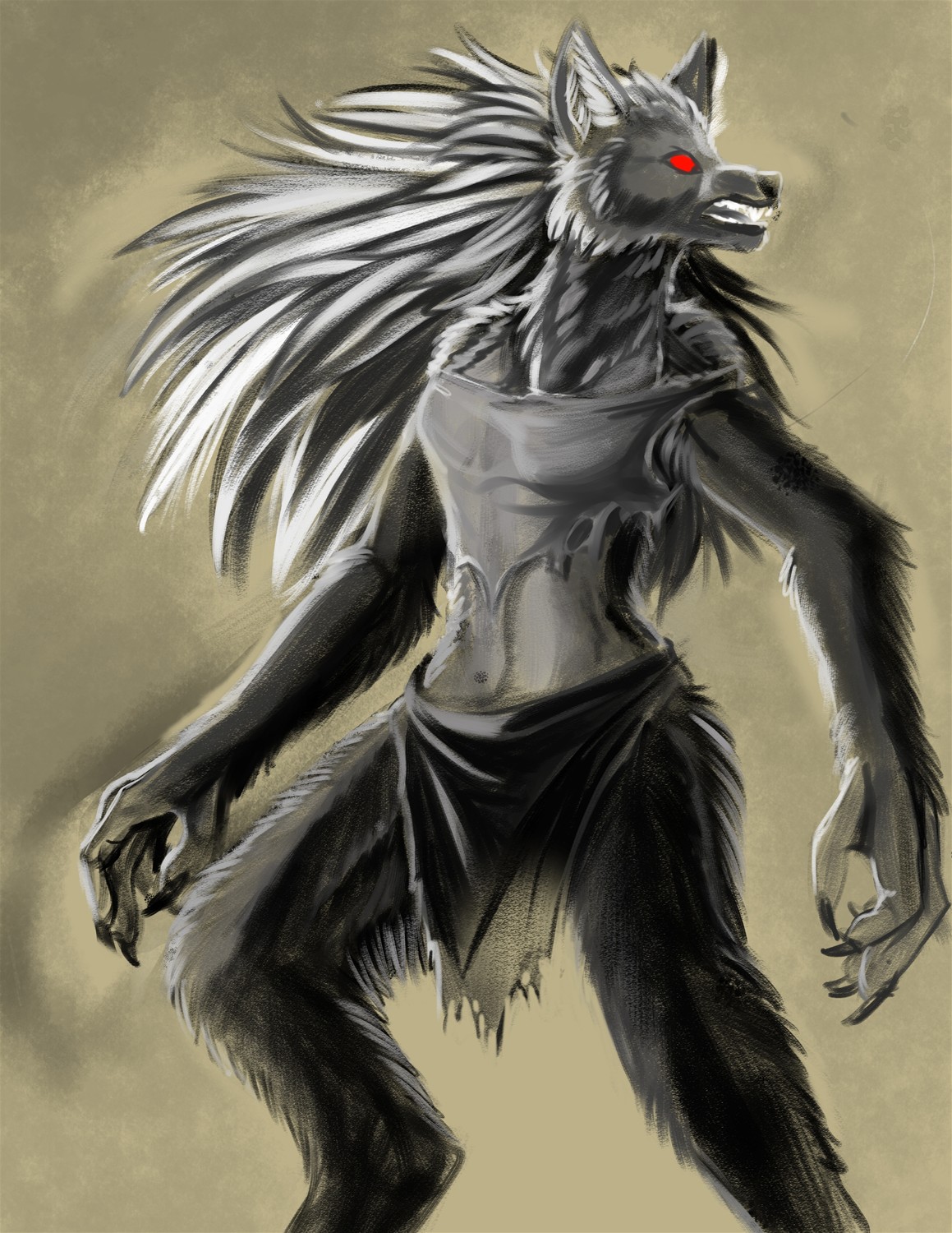 Werewolf speedpaint by Fringedog