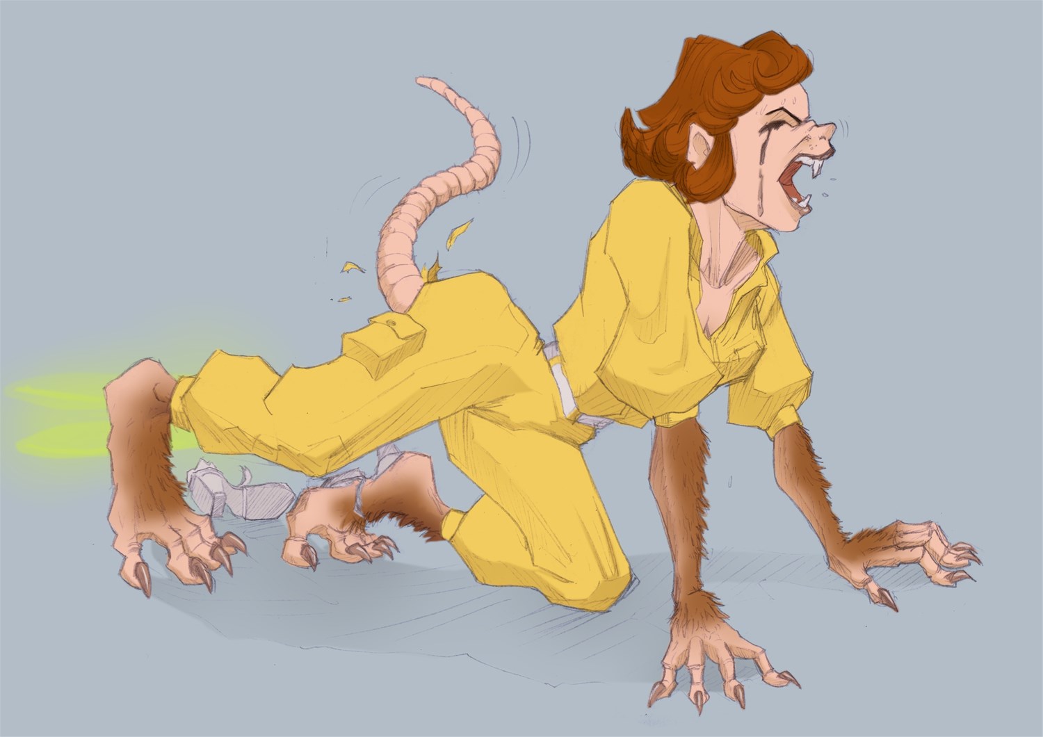 COMPLETE: April O'Neil Human to Rat in Color by HamsterToybox