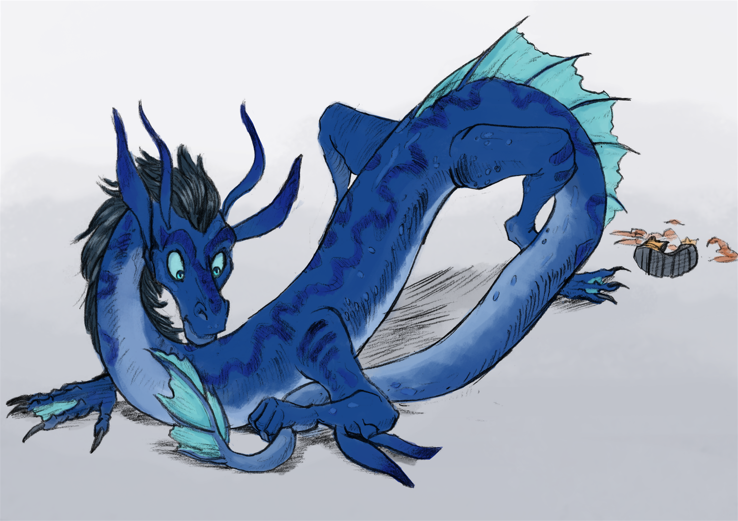 Water Dragon, Colour By Bluedraconicknight by HamsterToybox