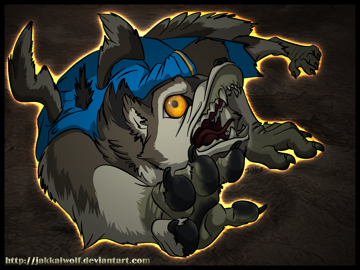 Livestream Commission: Avian to Wolf Shapeshift by Jakkal