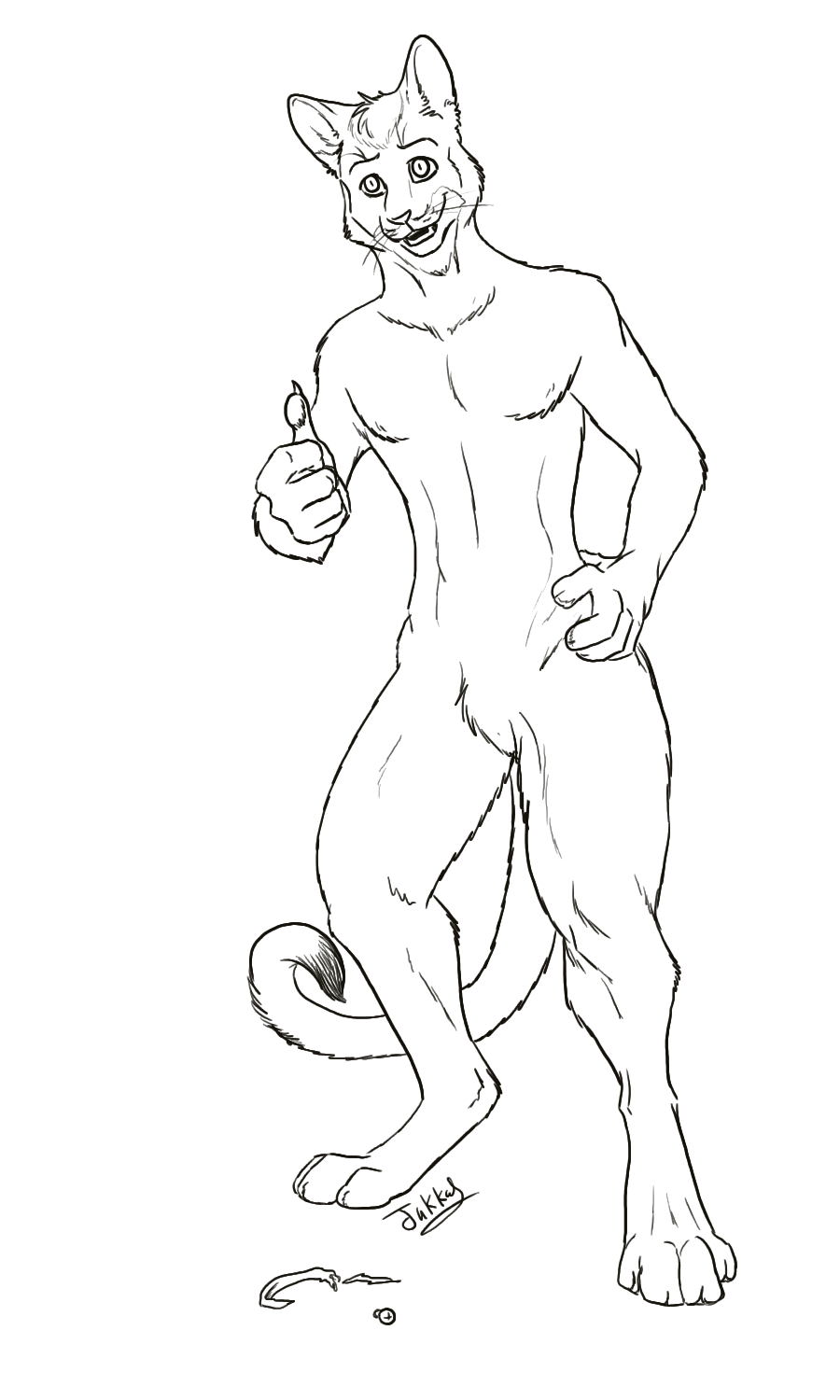 Livestream Commission: Housecat to Anthro-cat by Jakkal