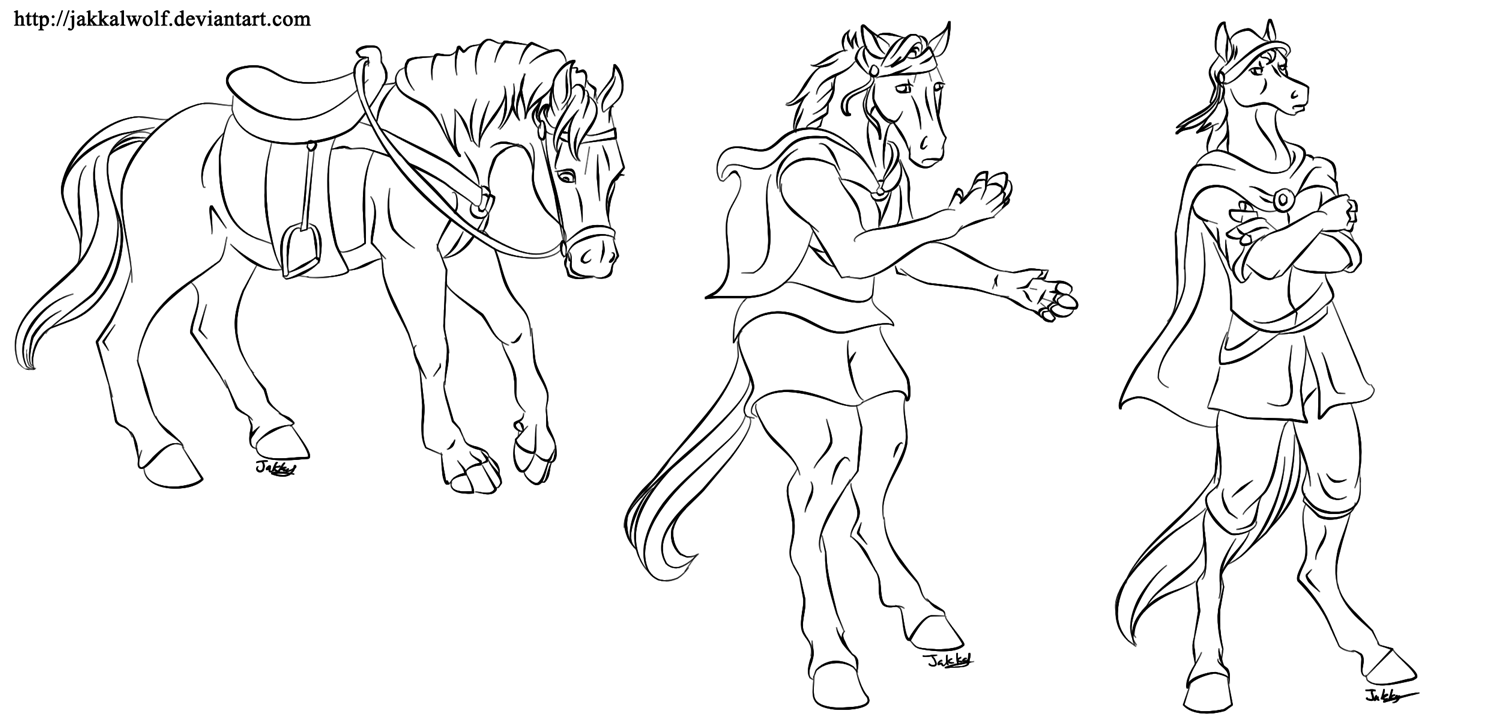 Livestream Commission: Horse to Anthro by Jakkal