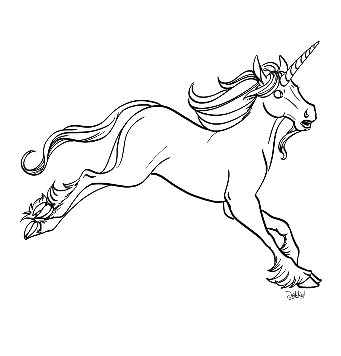 Livestream Commission: Human -> Unicorn by Jakkal