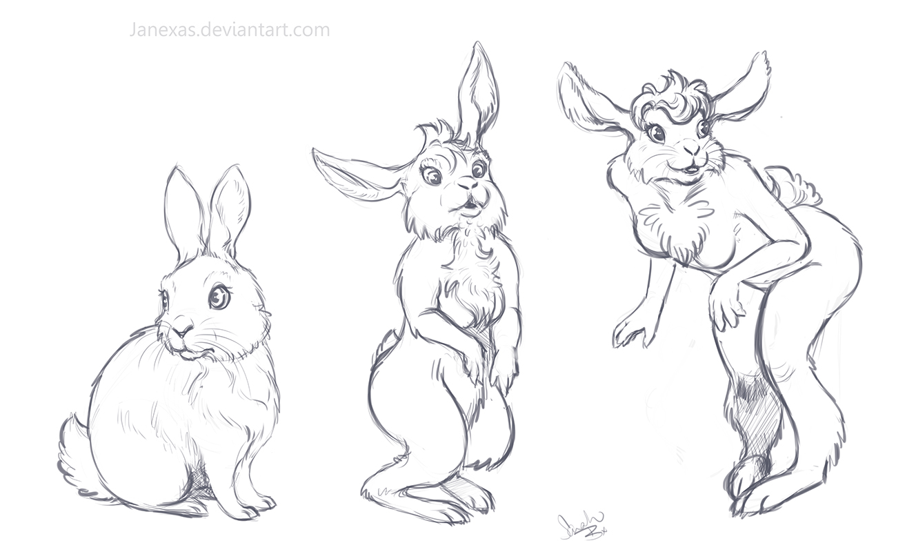 3 Stage Bunny - Anthro by Janexas