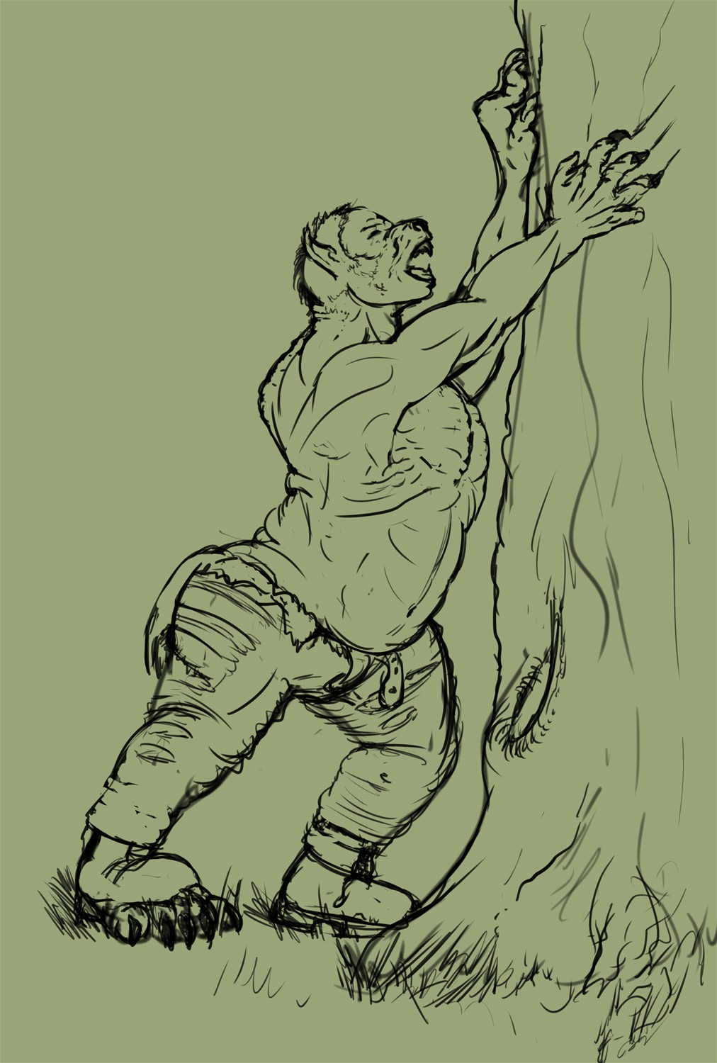Dragoniade To Grizzly Sketch by K-Libra