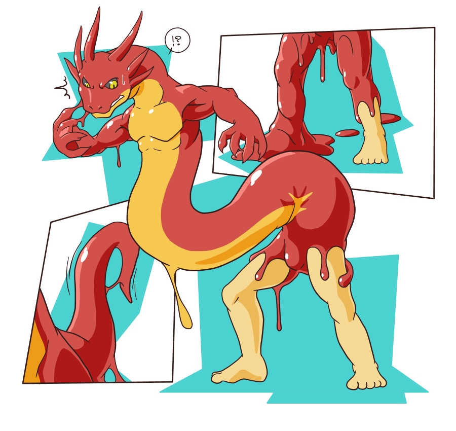 asian dragon slime transformation by Kaju