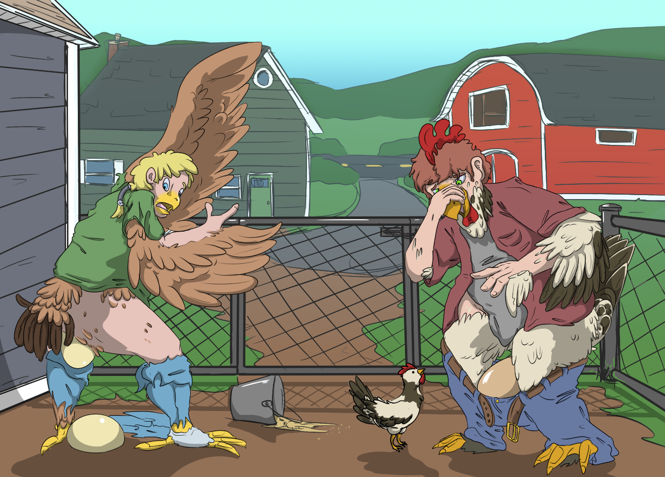2 Clucky Guys by Kitsunefan