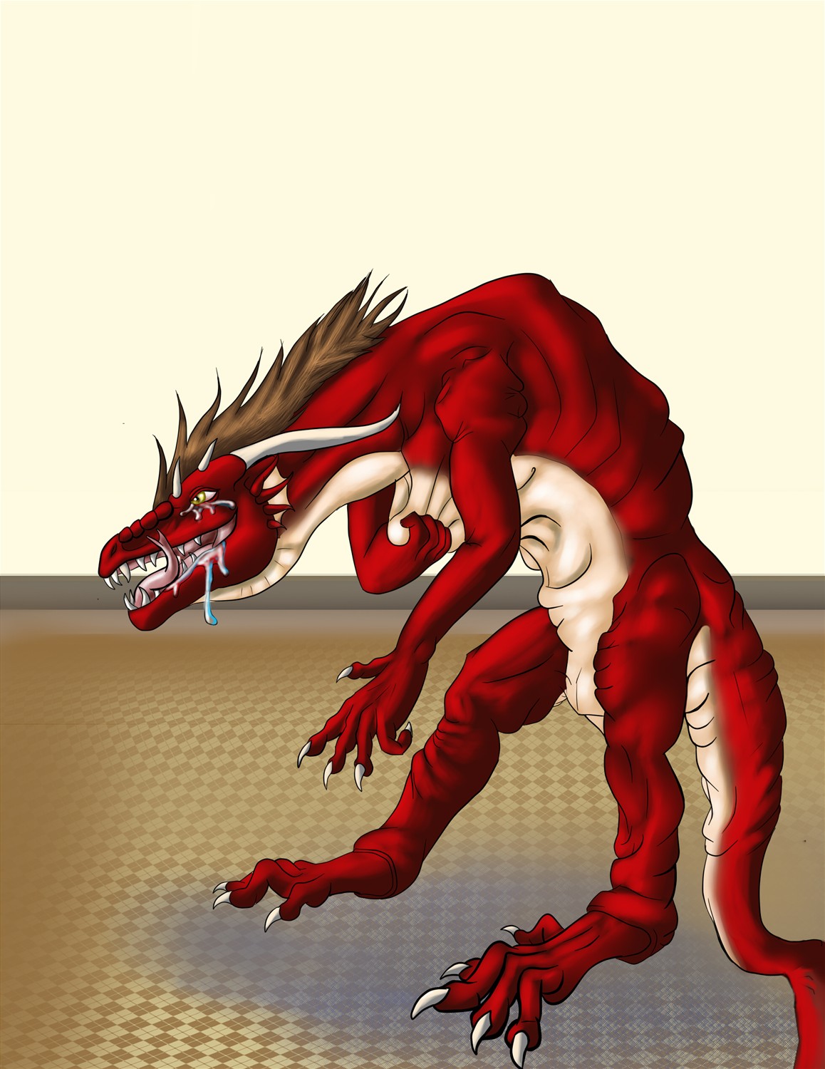 Maskaphobia (Red dragon costume TF) by Lucern7