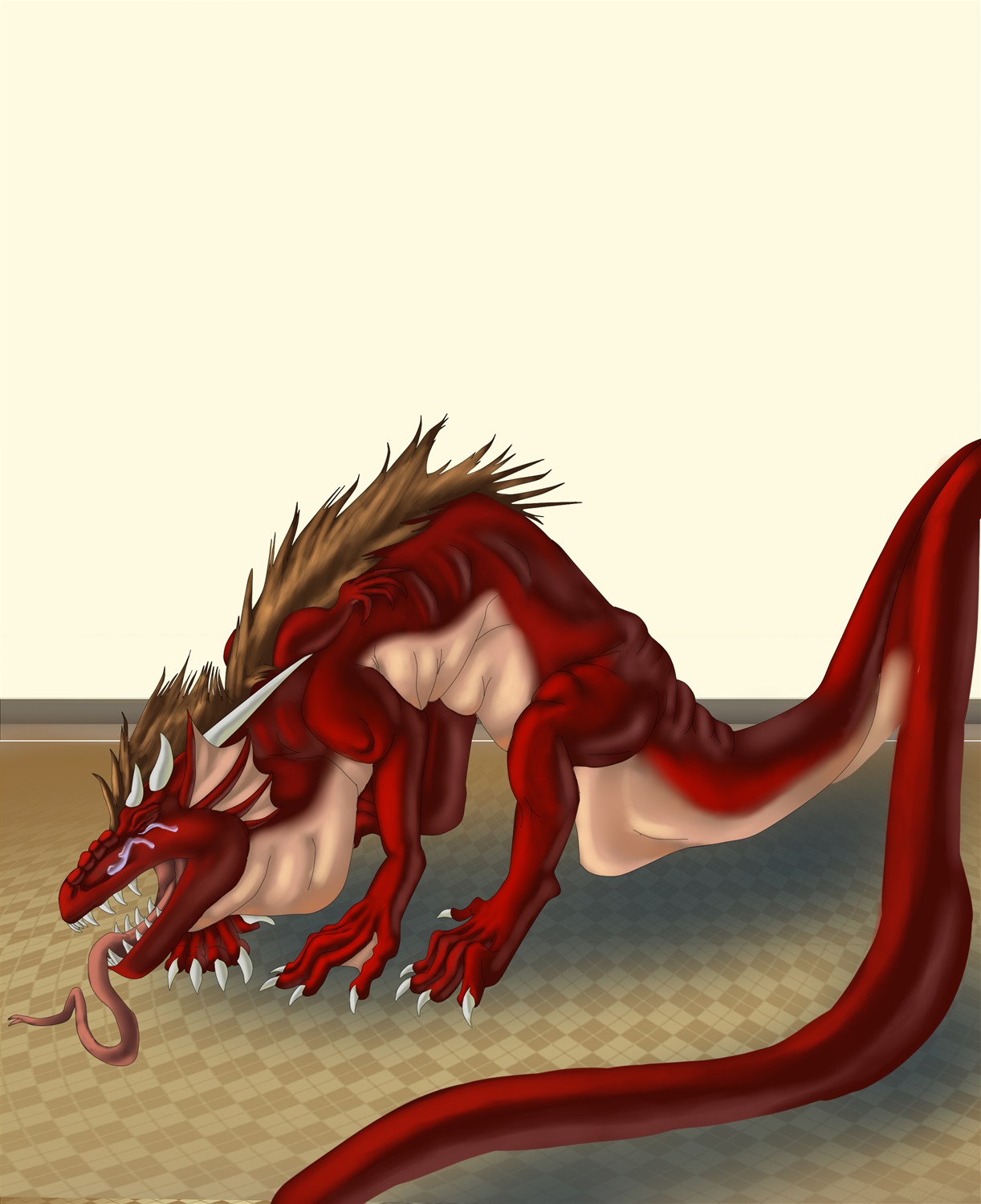 Maskaphobia (Red dragon costume TF) by Lucern7