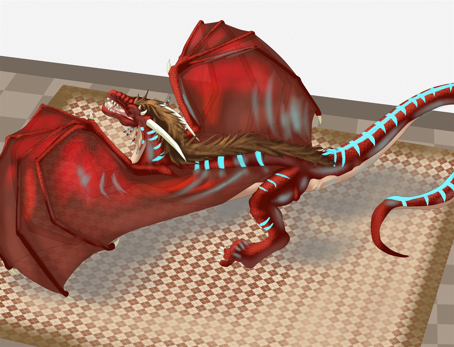 Maskaphobia (Red dragon costume TF) by Lucern7