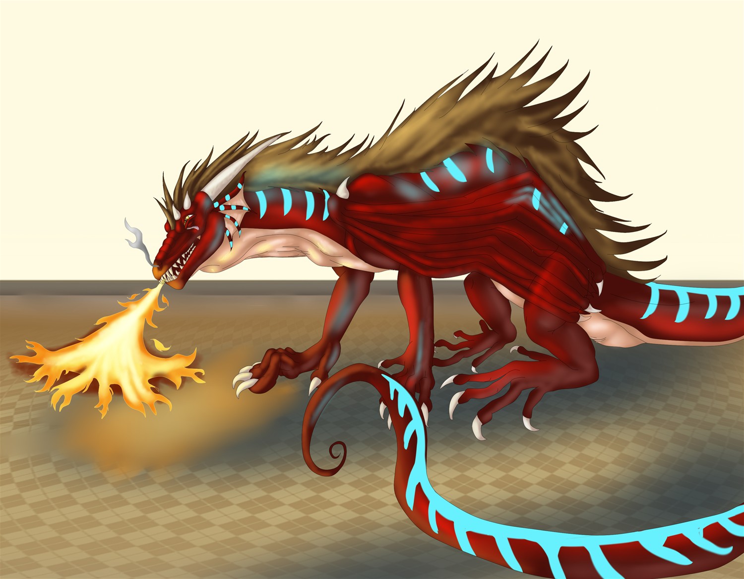 Maskaphobia (Red dragon costume TF) by Lucern7