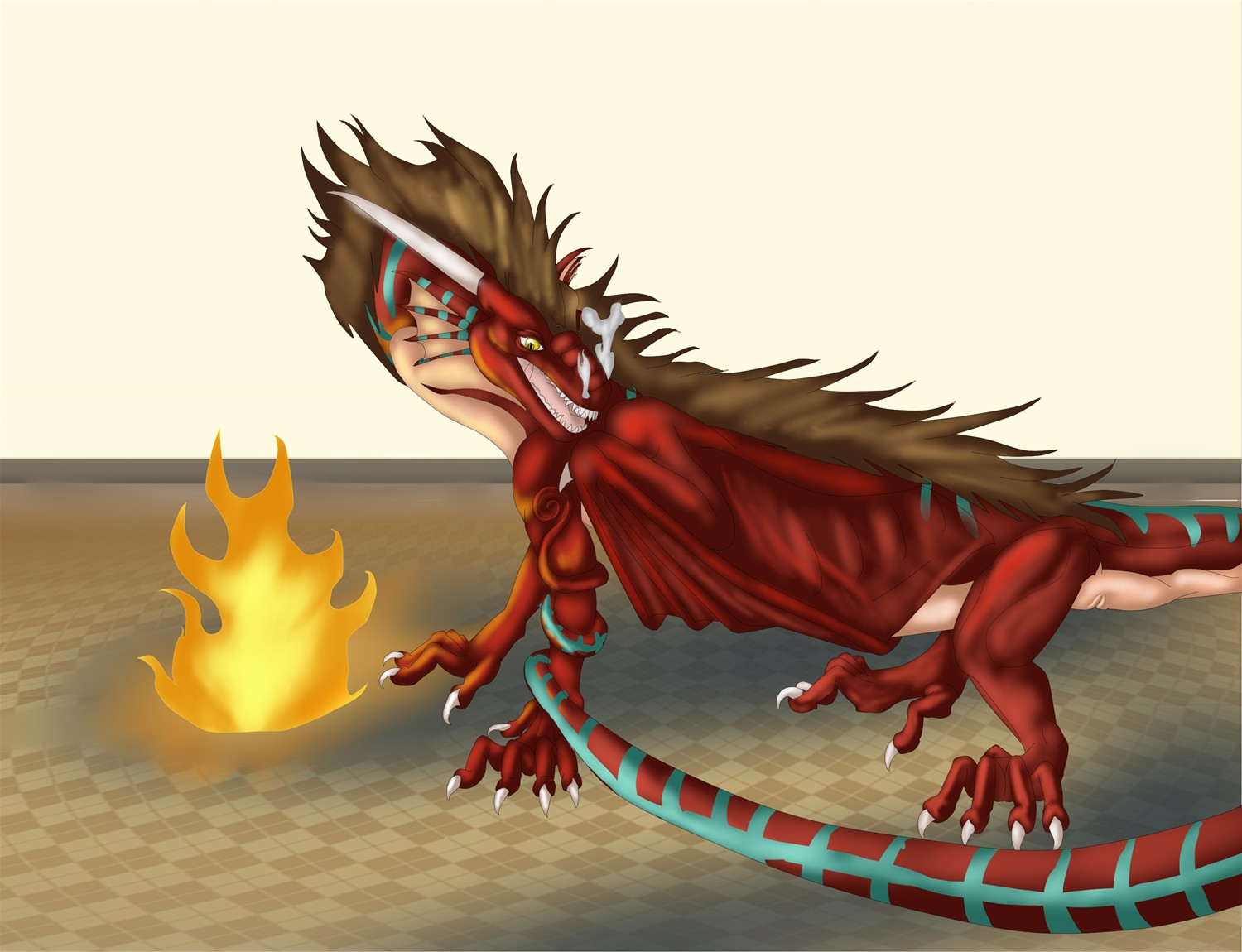 Maskaphobia (Red dragon costume TF) by Lucern7