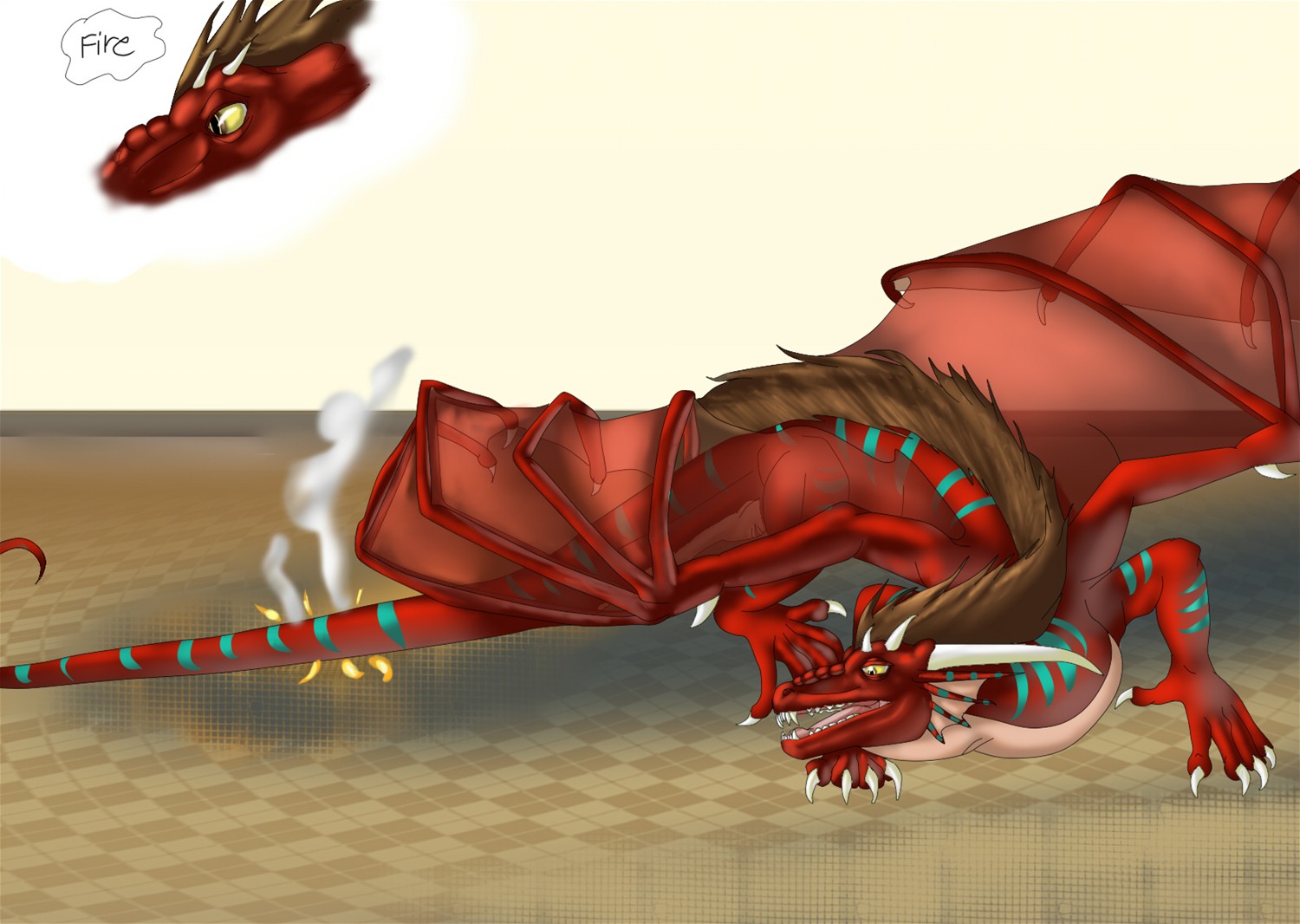 Maskaphobia (Red dragon costume TF) by Lucern7