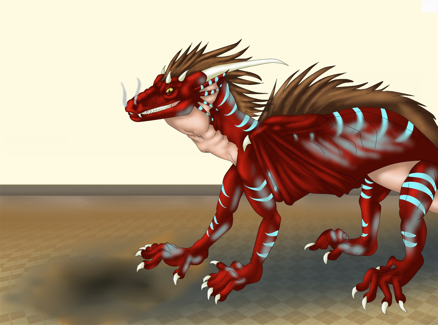 Maskaphobia (Red dragon costume TF) by Lucern7