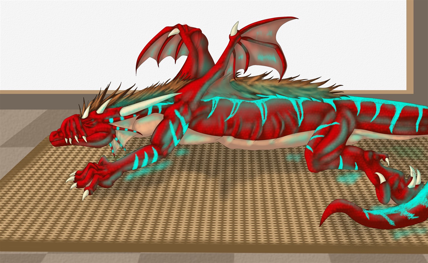 Maskaphobia (Red dragon costume TF) by Lucern7