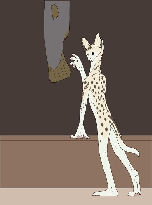 Serval to anthro TF by PickleJuice