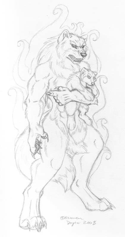 WerewolfTshirtdesignsketc by Silverhyena