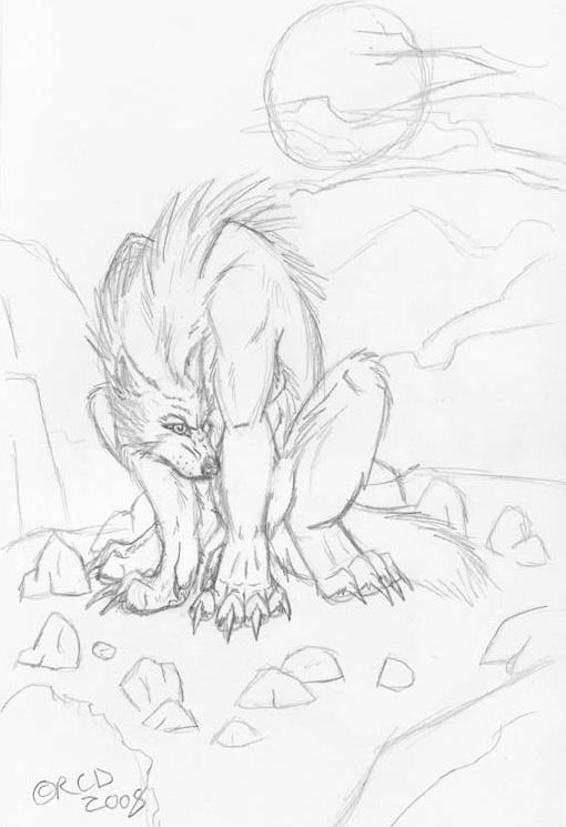werewolifsketch by Silverhyena