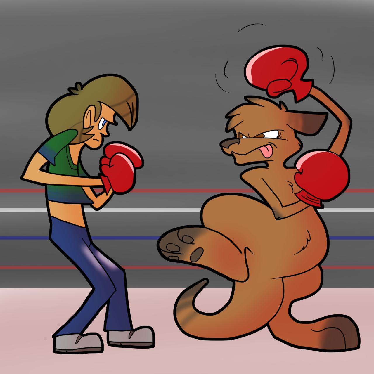Kangaroo Boxing Match by Trevor_Fox