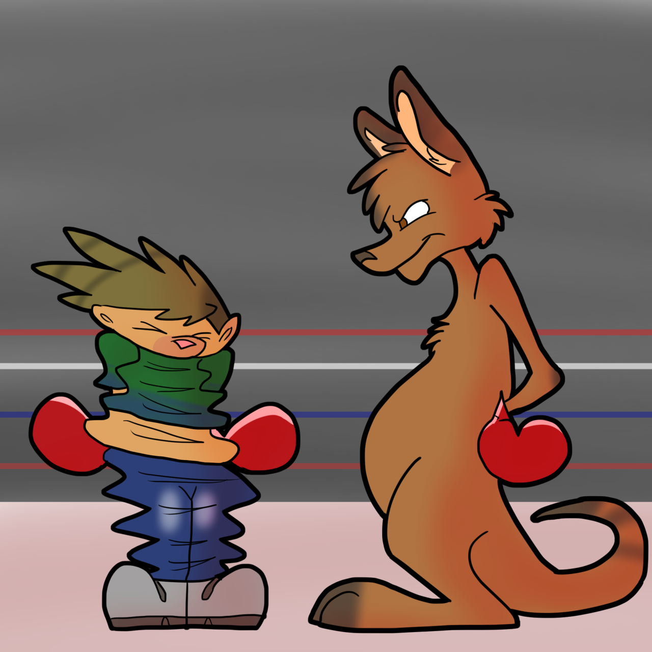 Kangaroo Boxing Match by Trevor_Fox
