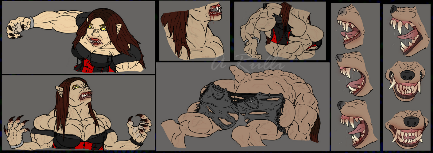 (Old) My Furless Werewolf TF Scene (2015) (Clean + Both Bloody & Non-Bloody Versions) by Adaru32