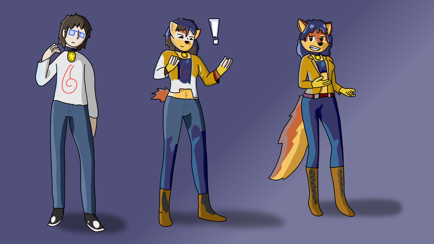 Fox art trades by Briandabluefox 