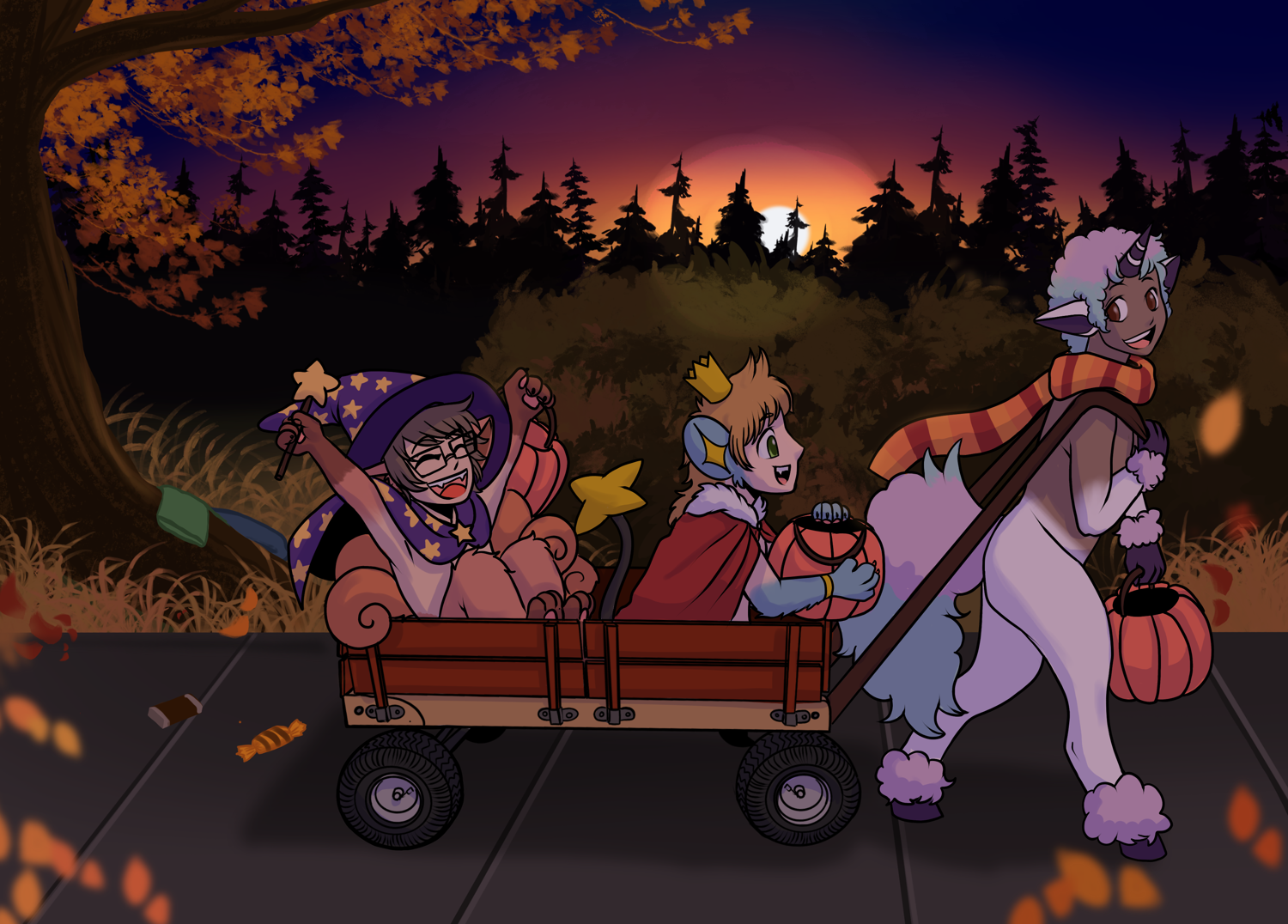 Halloween (poke-satyr) Hijinks by Mxmaramoose