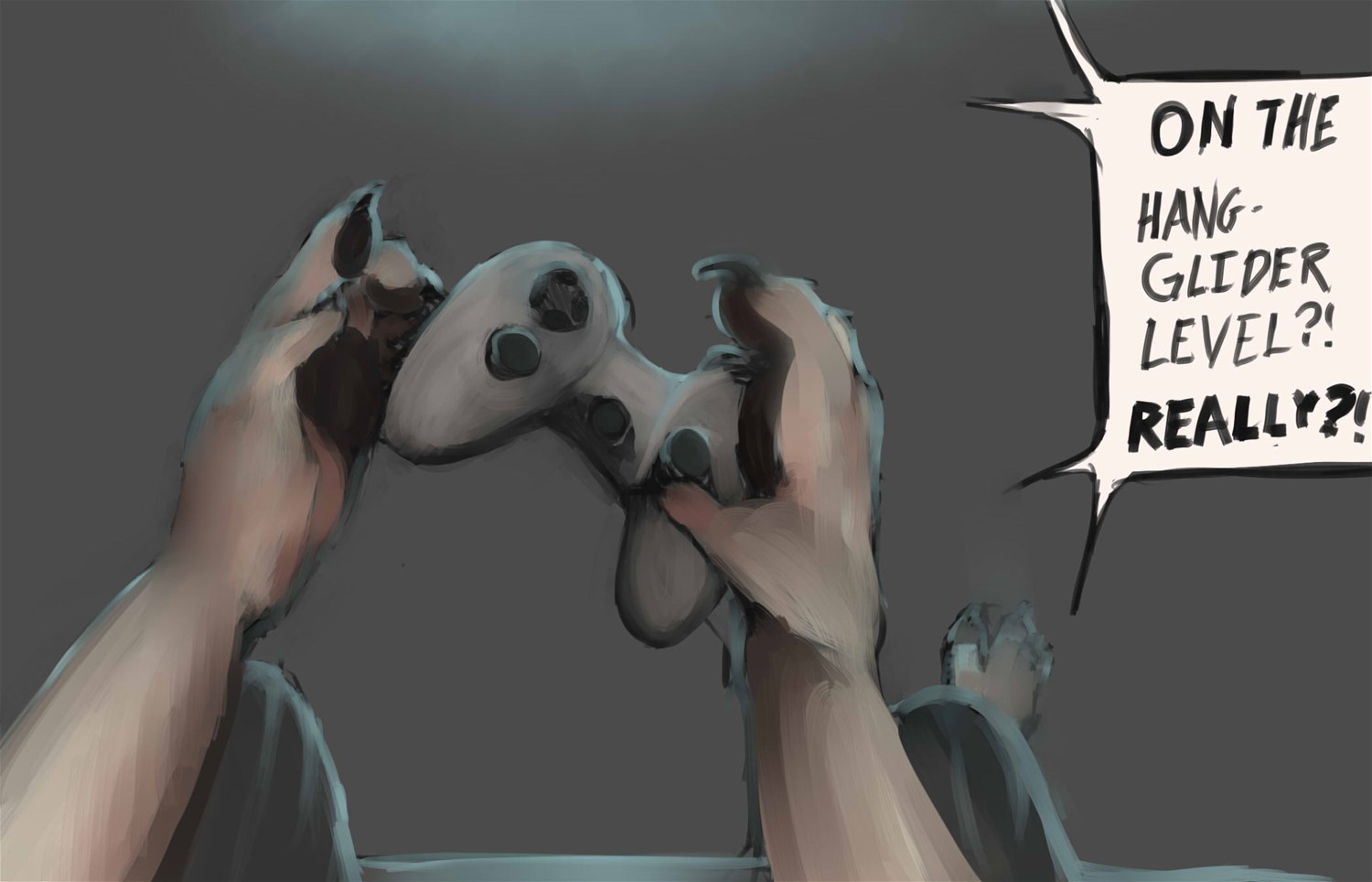 A Werewolf Playing Takeshi's Challenge On A Full Moon by Pessimist