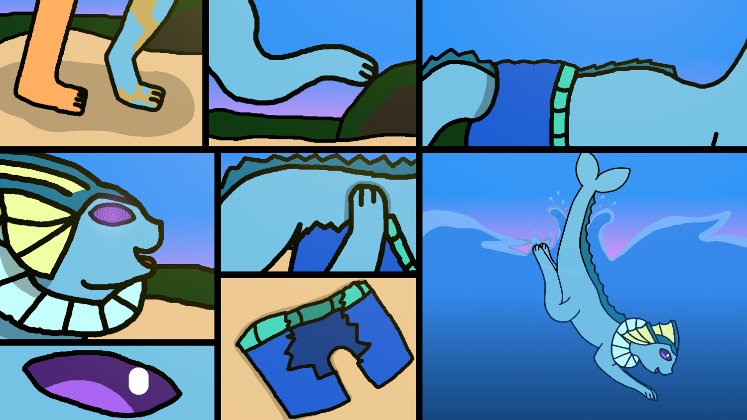 Ershein the Werevaporeon (Vaporeon TF) by Thewriter