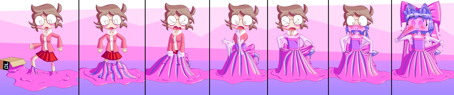 Mary's forced in a dress (UNIK slimesuit TF FtM) by UNIK_70