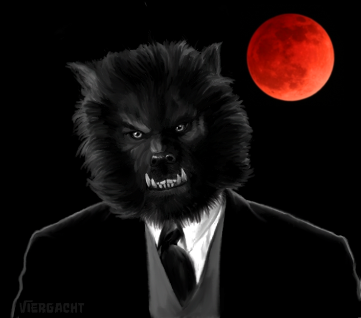 Draw a Werewolf Day - Super Blood Moon by Viergacht