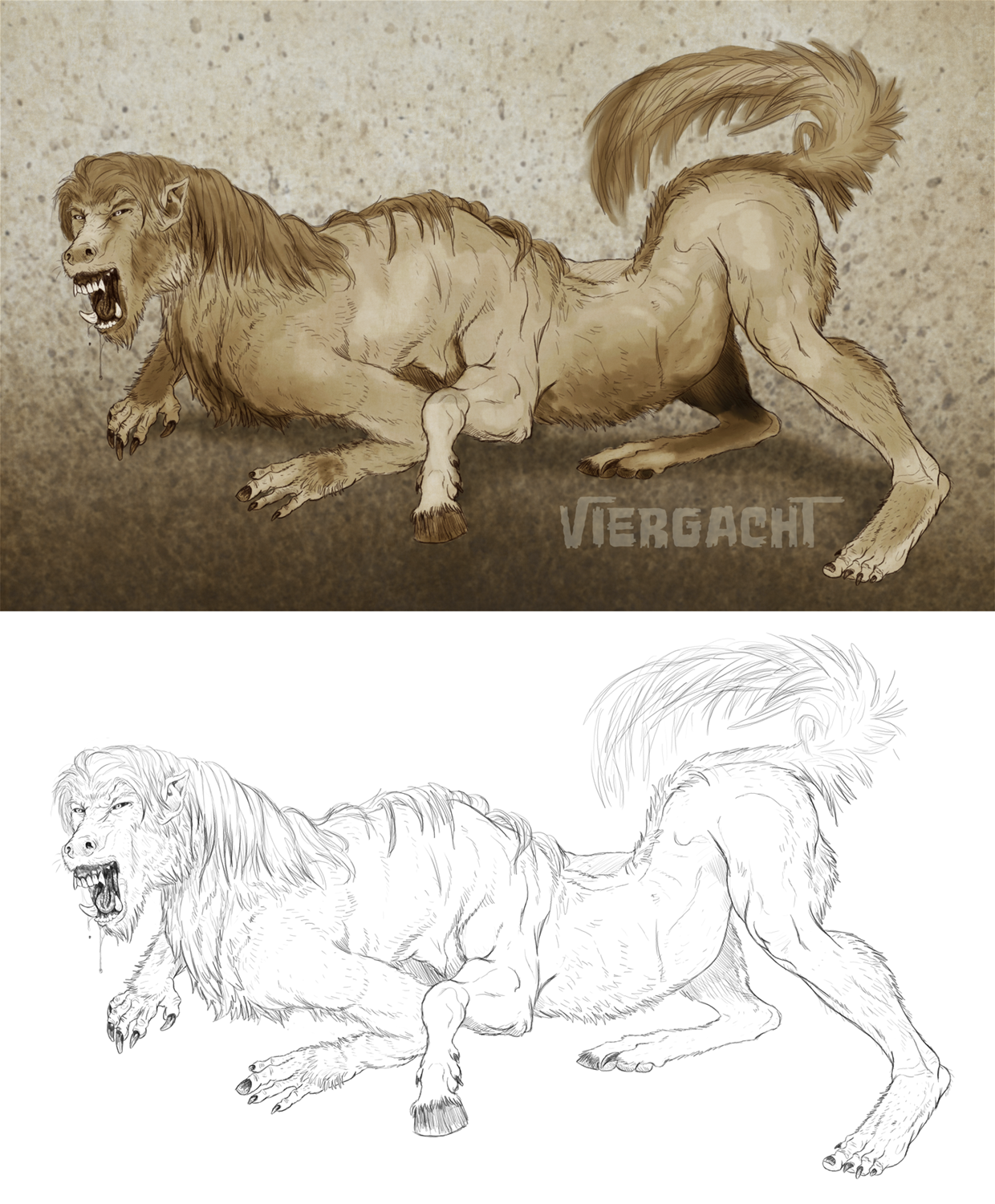 Were-Centaur-Wolf #2 by Viergacht